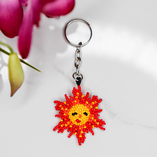 Sun Beaded Keychain