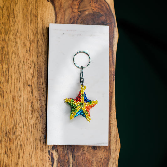 Starfish Beaded Keychain