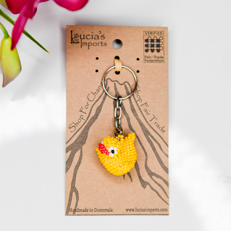 Beaded Duck Keychain