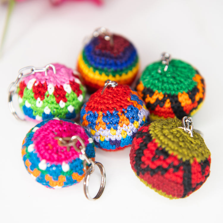 Crochet Hacky Ball  Footbag Keychain