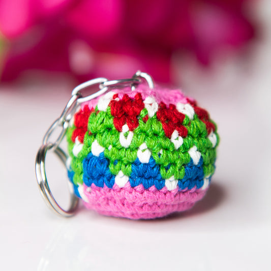 Crochet Hacky Sack Keychain