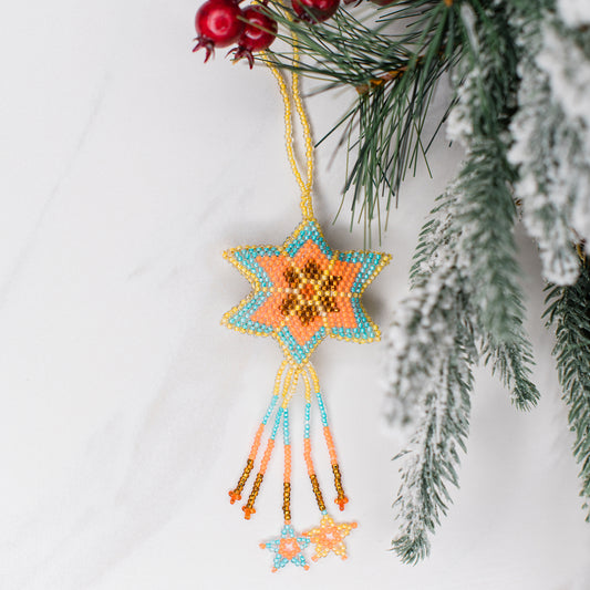 Guatemalan Colorful Star Beaded Ornaments
