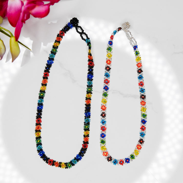 Rainbow Flower Necklace