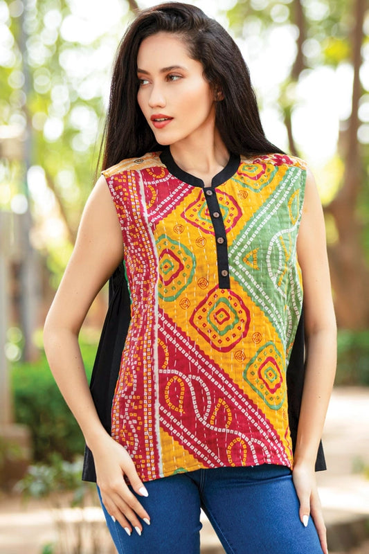 Koti Kantha Sari Top