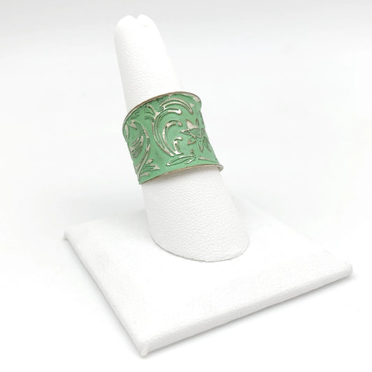 Silver Patina Cuff Ring