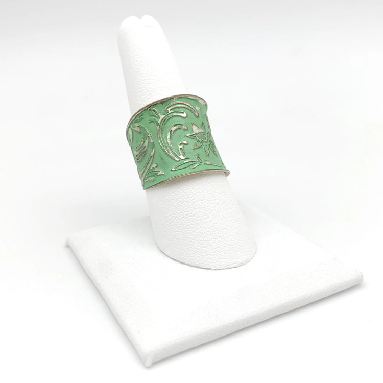 Silver Patina Cuff Ring