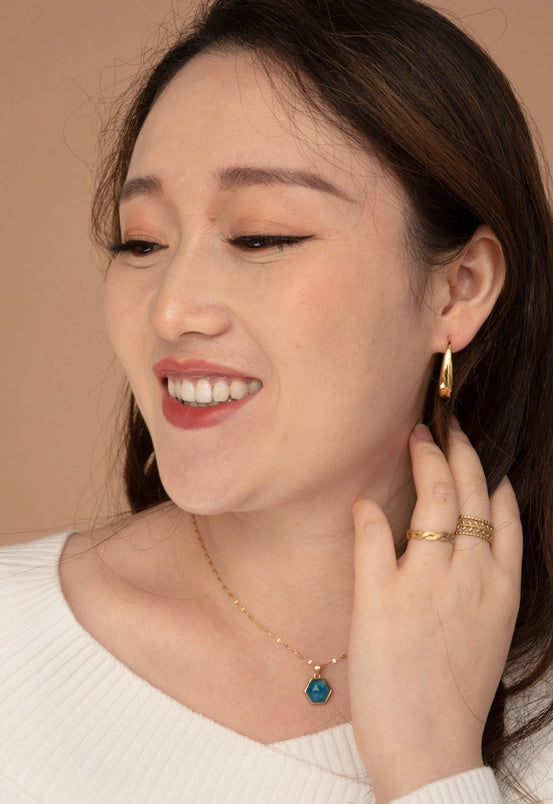 Gold Plated Crescent Moon Hoop Earrings