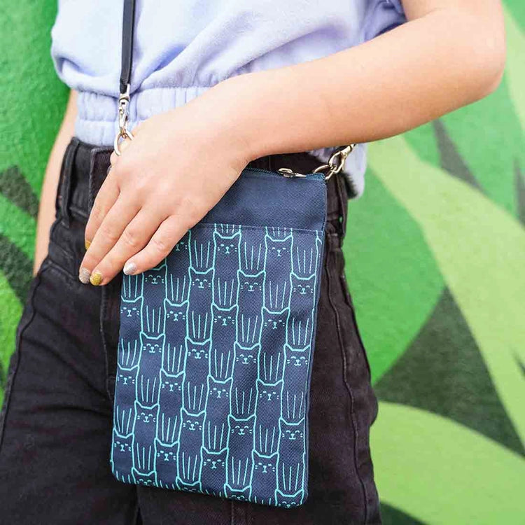 Cat Print Phone Carrier Crossbody