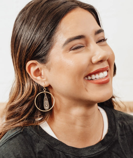 Nisha Teardrop Hoop Earrings