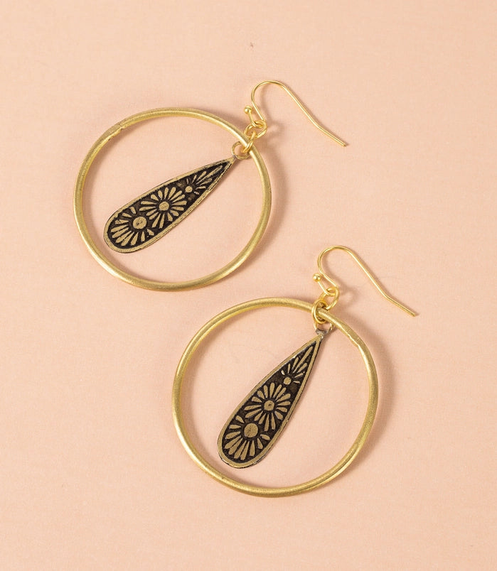 Nisha Teardrop Hoop Earrings