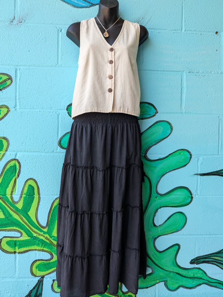 Cotton Tiered Pocket Skirt