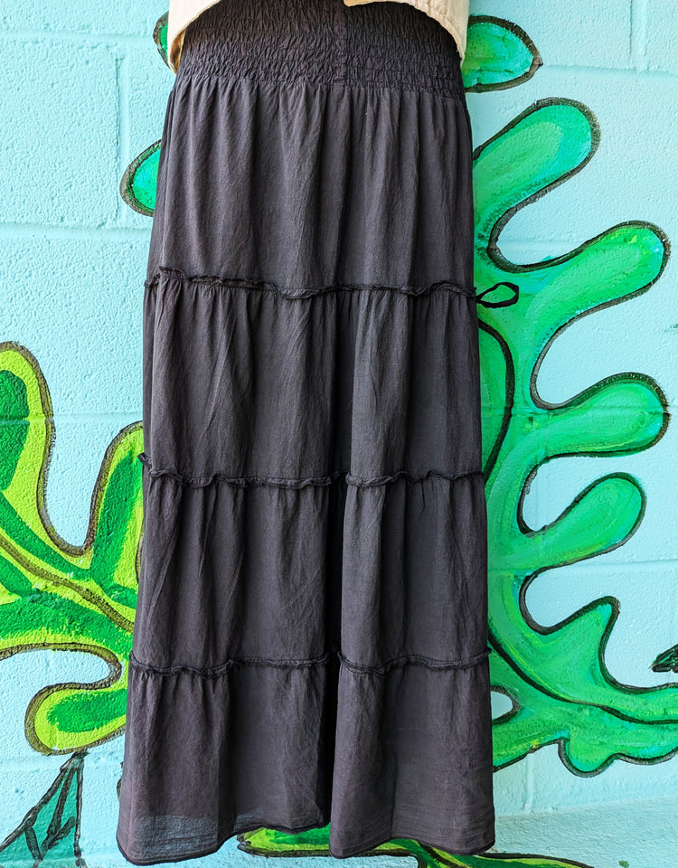 Cotton Tiered Pocket Skirt
