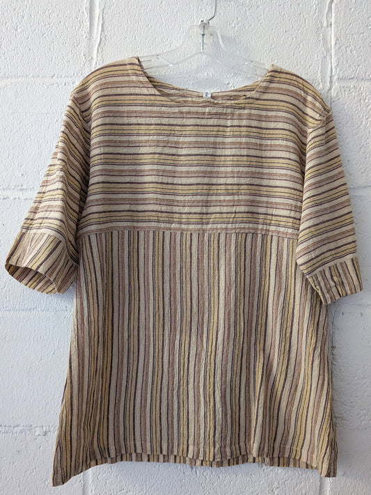 Hand-Loomed Striped Cotton Top