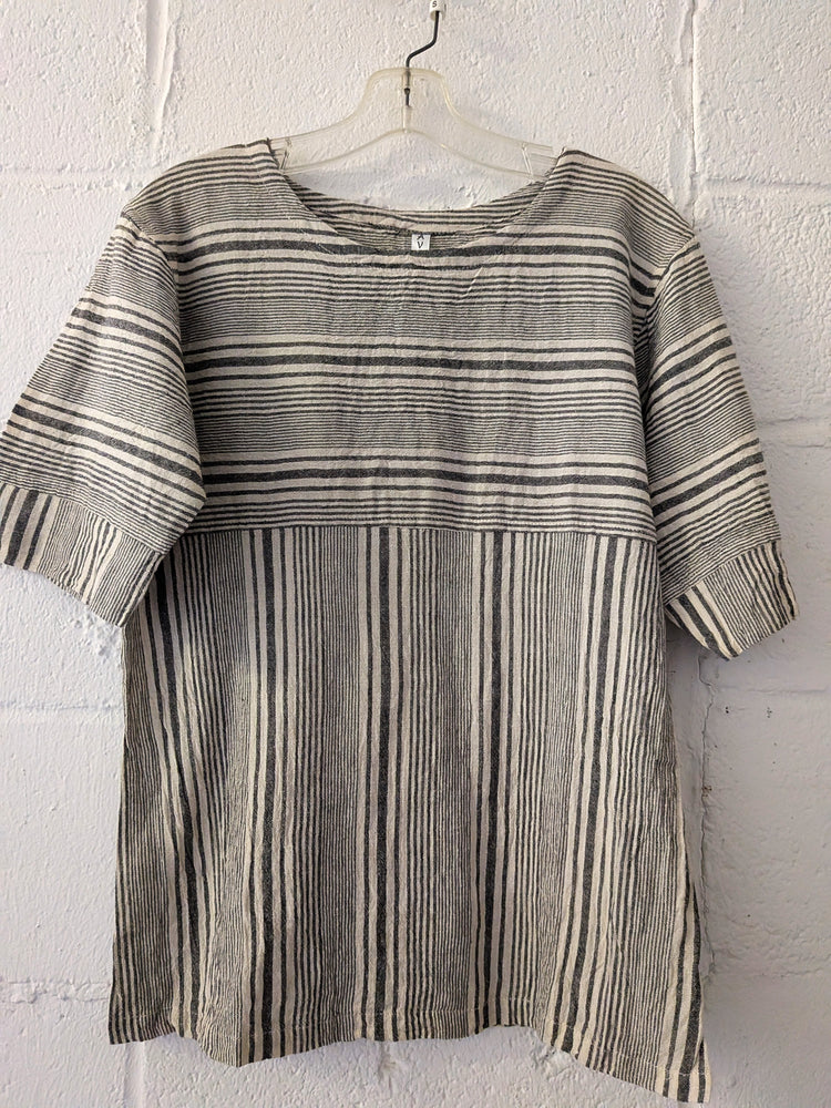 Hand-Loomed Striped Cotton Top