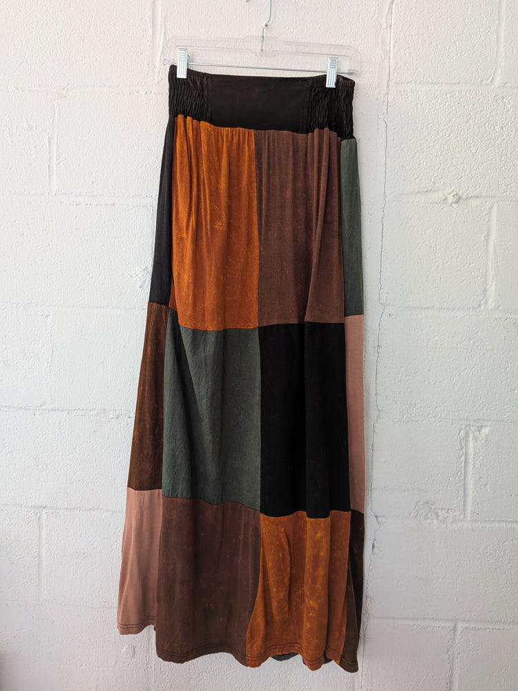 Long Cotton Patchwork Skirt
