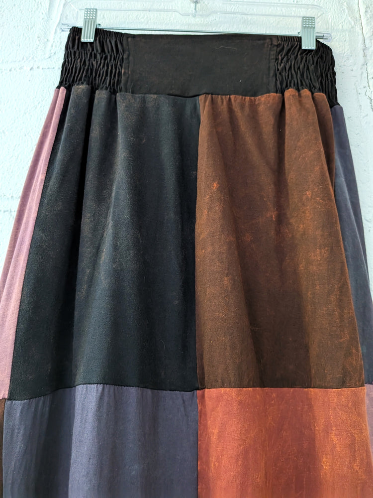 Long Cotton Patchwork Skirt