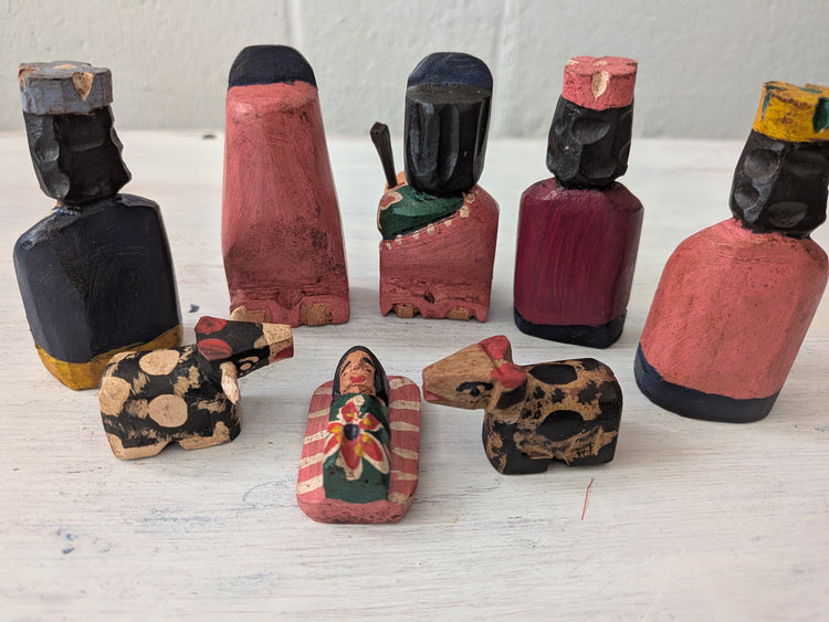 Small Wooden Guatemalan Nativity Scene