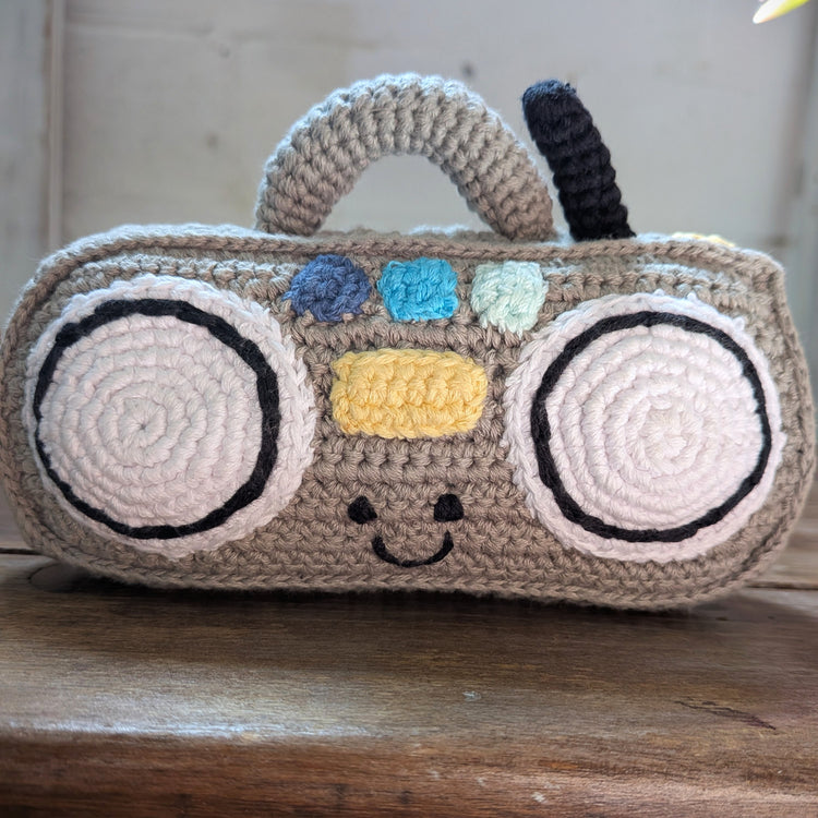Retro Radio Knit Rattle