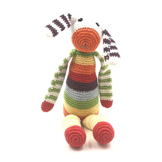 Knitted Rainbow Bunny Toy