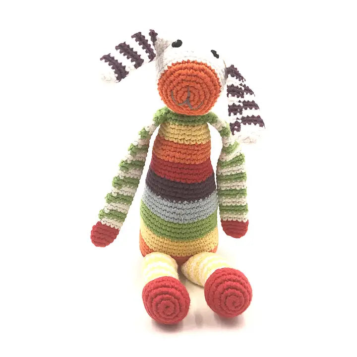 Knitted Rainbow Bunny Toy