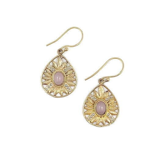 Tanvi Rose Quartz Earrings