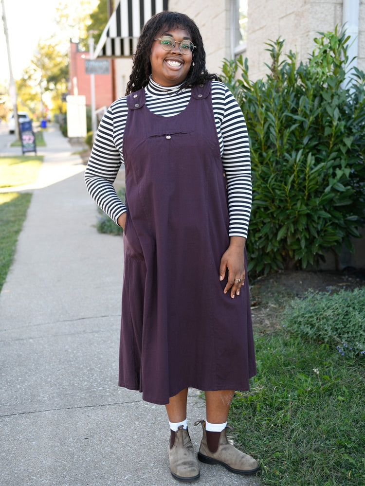 Cotton Overall Pocket Dress Small / Black At Lucia's World Emporium Cotton Overall Pocket Dress Small / Black At Lucia's World Emporium