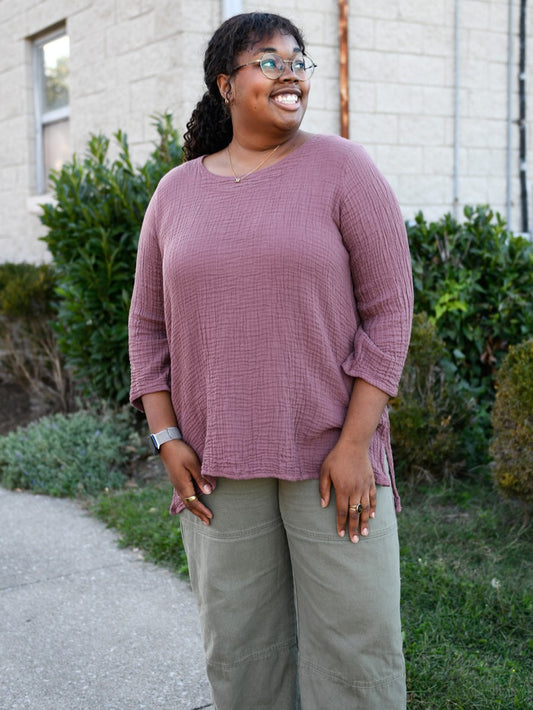 Rose Gauzy Cotton Tunic