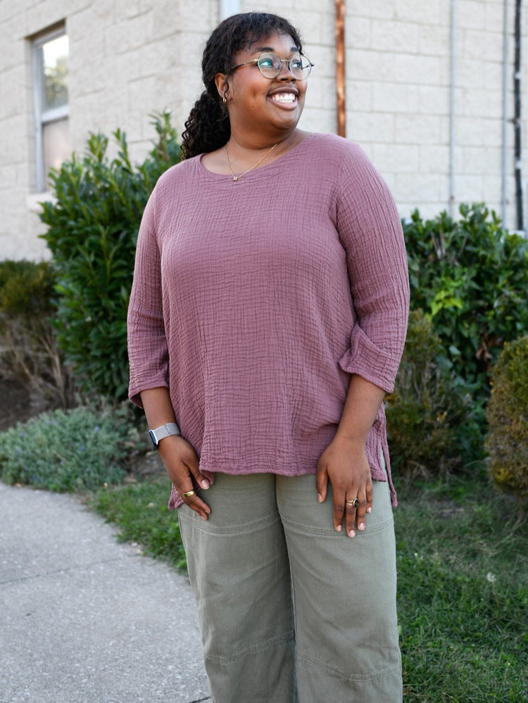 Rose Gauzy Cotton Tunic