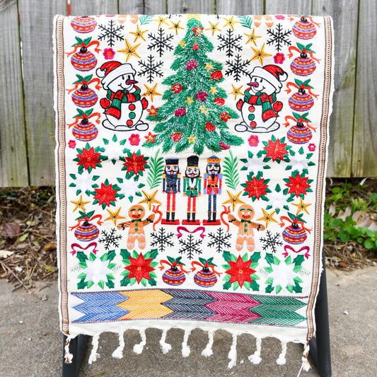 Medium Embroidered Holiday Table Runner