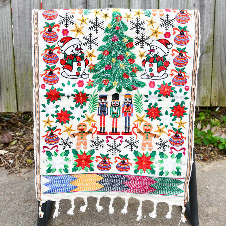 Medium Embroidered Holiday Table Runner