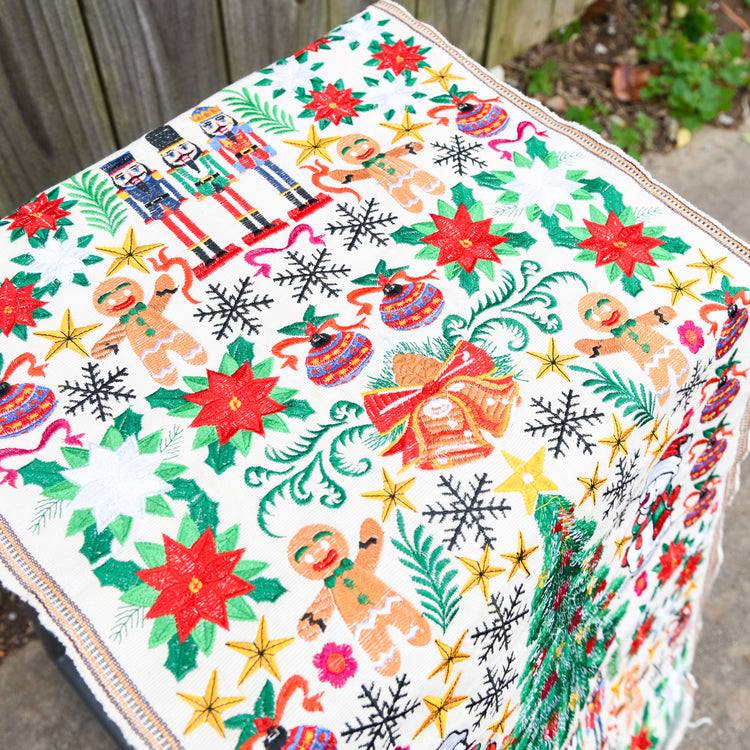 Medium Embroidered Holiday Table Runner