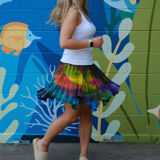 Flowy Tie Dye Mini Skirt