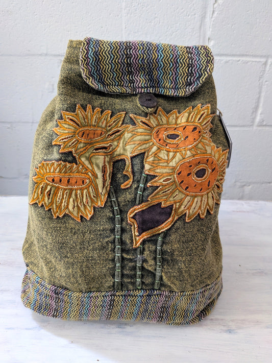 Sunflower Drawstring Backpack