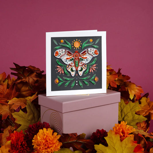 Cottage Core Moth Quilling Card