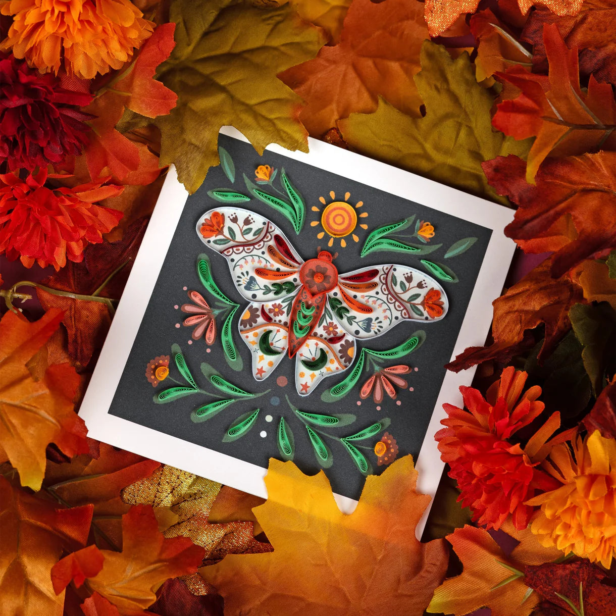Cottage Core Moth Quilling Card – Lucia's World Emporium