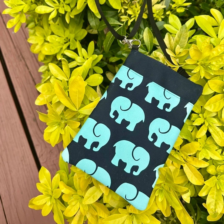 Elephant Print Phone Carrier Crossbody