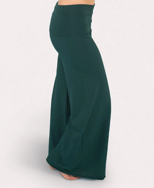 Organic Roll-Top Flowy Flare Yoga Pants