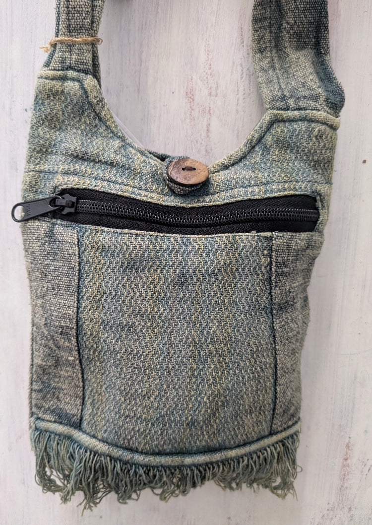 Teal Fringe Sling Bag