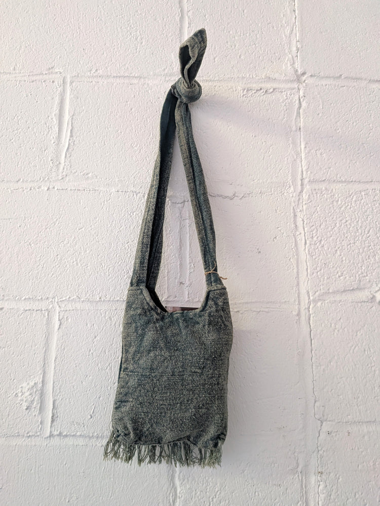 Teal Fringe Sling Bag