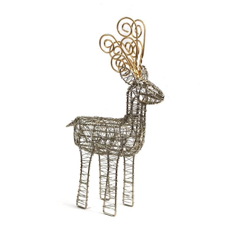 Gold Antler Wire Wrapped Reindeer
