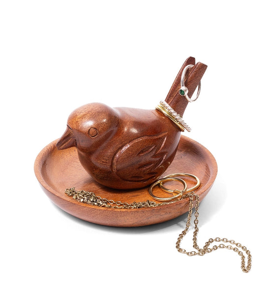 Wooden Bird Ring Holder