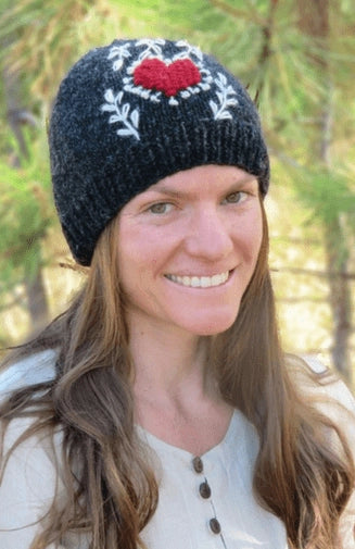 Knit Wool Heart Design Winter Beanie