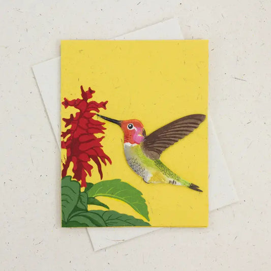 Yellow Hummingbird Eco-Friendly Card