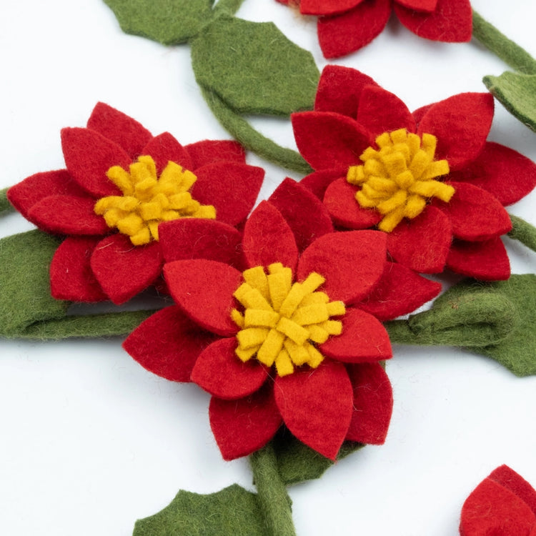Felt Poinsettia Garland