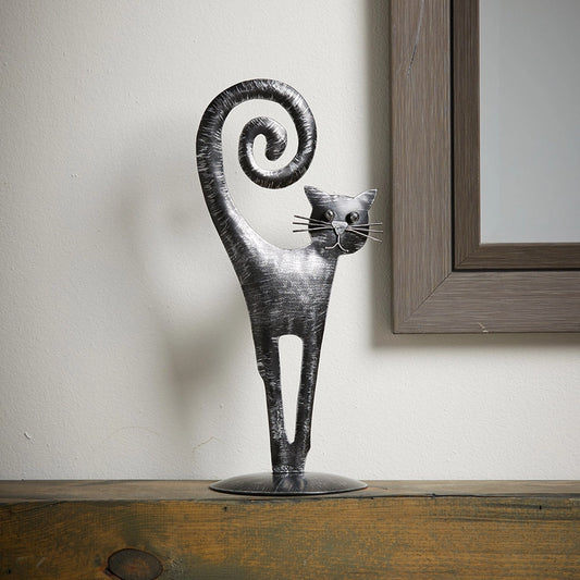High-Tailed Black Cat
