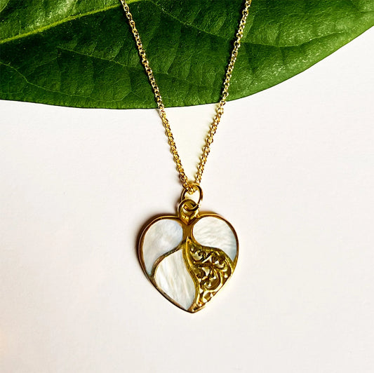 Mother of Pearl Heart Necklace
