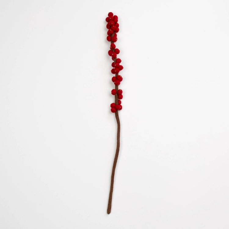 Felt Winterberry Ilex Stem