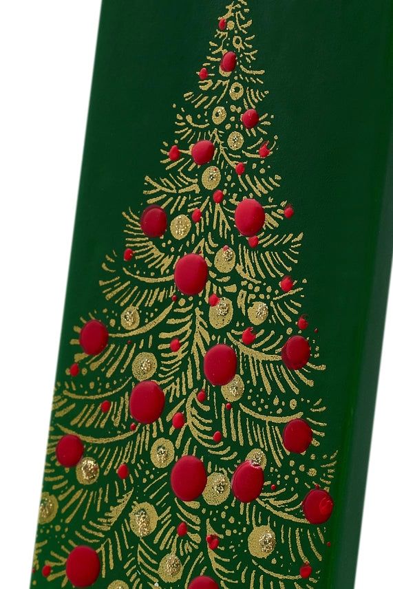 Gold Christmas Tree Flat Candle