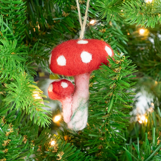 Felted Mushroom Ornaments