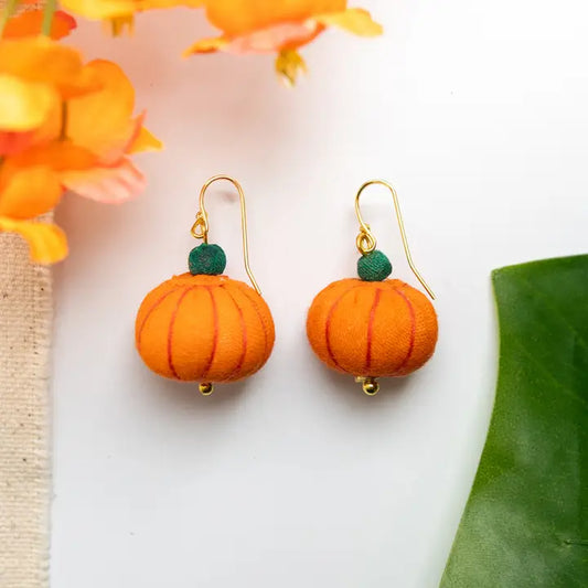 Kantha Pumpkin Earrings